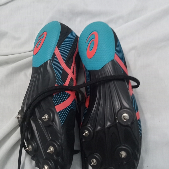 Asics Women's Cleats Size 7 Pink Blue Black Pre-owned - Picture 5 of 6